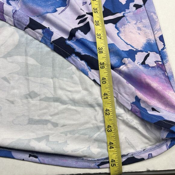 Chicos Midi Sleeveless Dress Floral Asymmetric Hem Stretchy Casual 1 MEDIUM - Picture 5 of 9